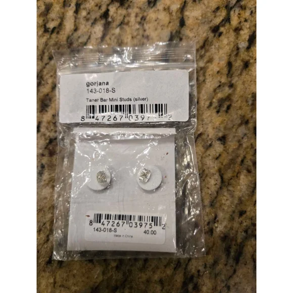 Women's Gorjana Taner Bar Mini Studs Silver One Size - Picture 2 of 4